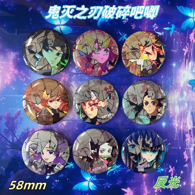 Anime Merchandise Demon Slayer - Demônio slayer quebrado emblema anime pinos