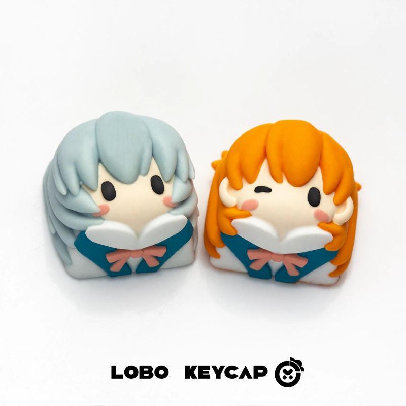 Keycap Artisan Anime - Keycap Anime Evangelion para Meninas, Menina
