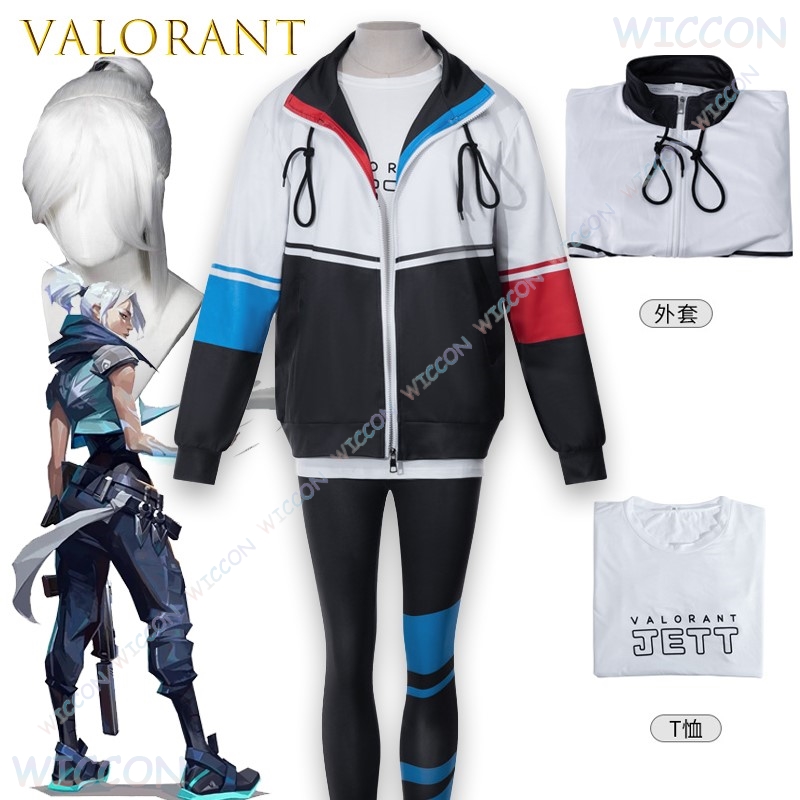 Windbreaker Anime Merchandise - Valorant jett cosplay jaqueta camiseta roupa