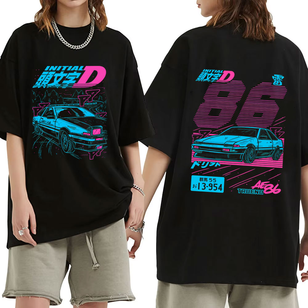 Anime Merch Shopping - Camiseta Masculina Casual de Moda Streetwear