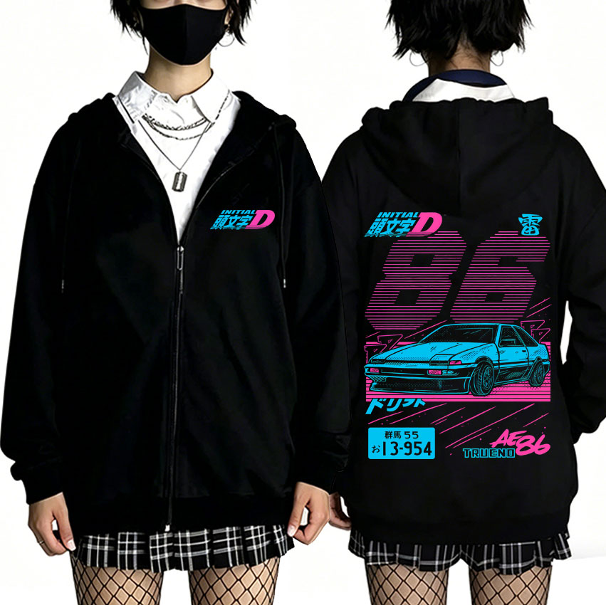 Anime Merch Shopping - Jaqueta com Zíper Anime Initial D