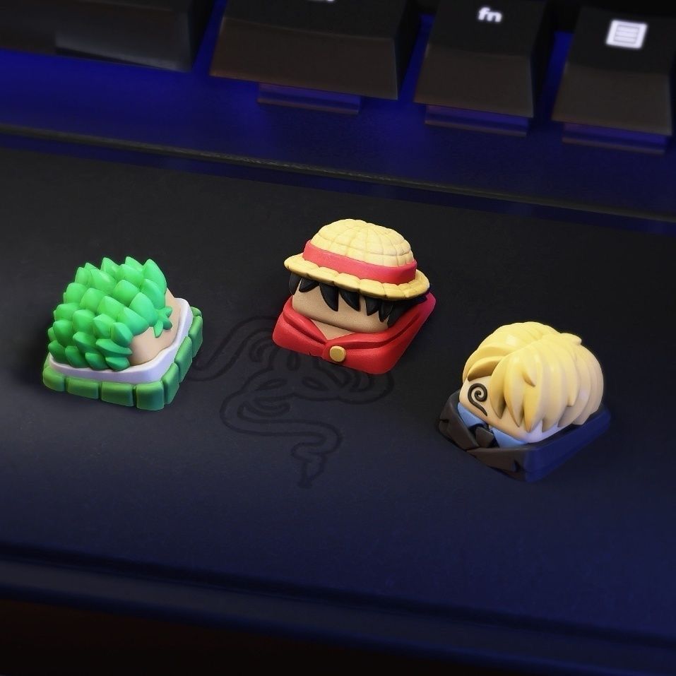 Novos Keycaps Kawaii ONE PIECE - Keycap Artisan Anime avaliação e preço