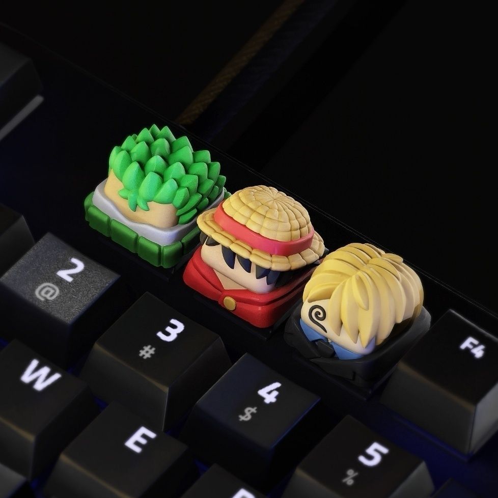 Novos Keycaps Kawaii ONE PIECE - Keycap Artisan Anime avaliação e preço