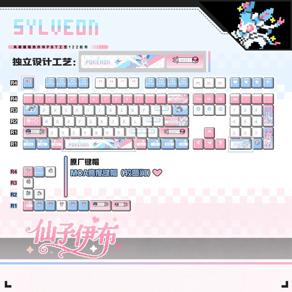 Pokémon Sylveon ‌   Teclas Per - Keycap Artisan Anime avaliação e preço